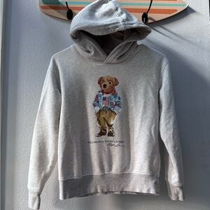 Polo by Ralph Lauren Light Gray polo Bear Sweater with American flag